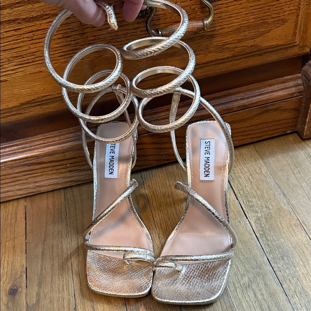 Steve Madden Metallic Gold Strappy Heels